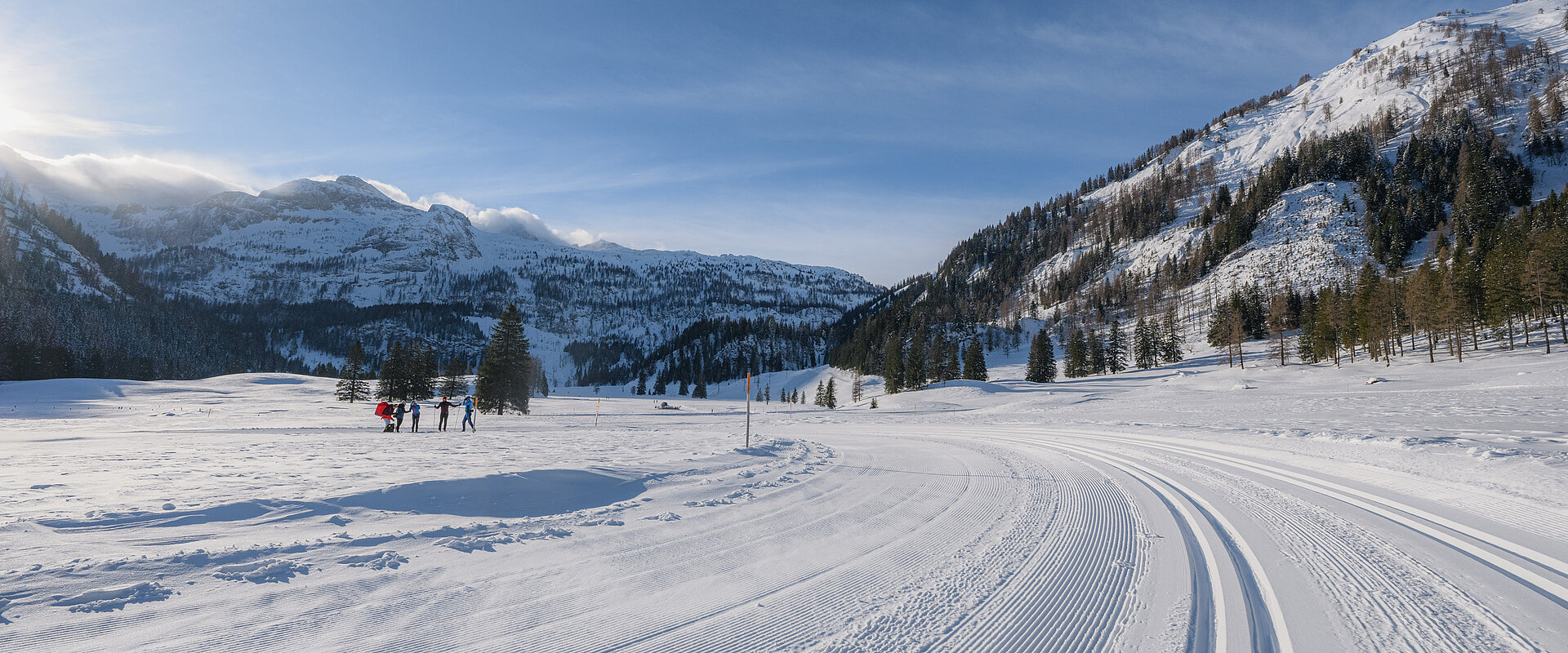 Die Langlaufloipe der Gnadenalm