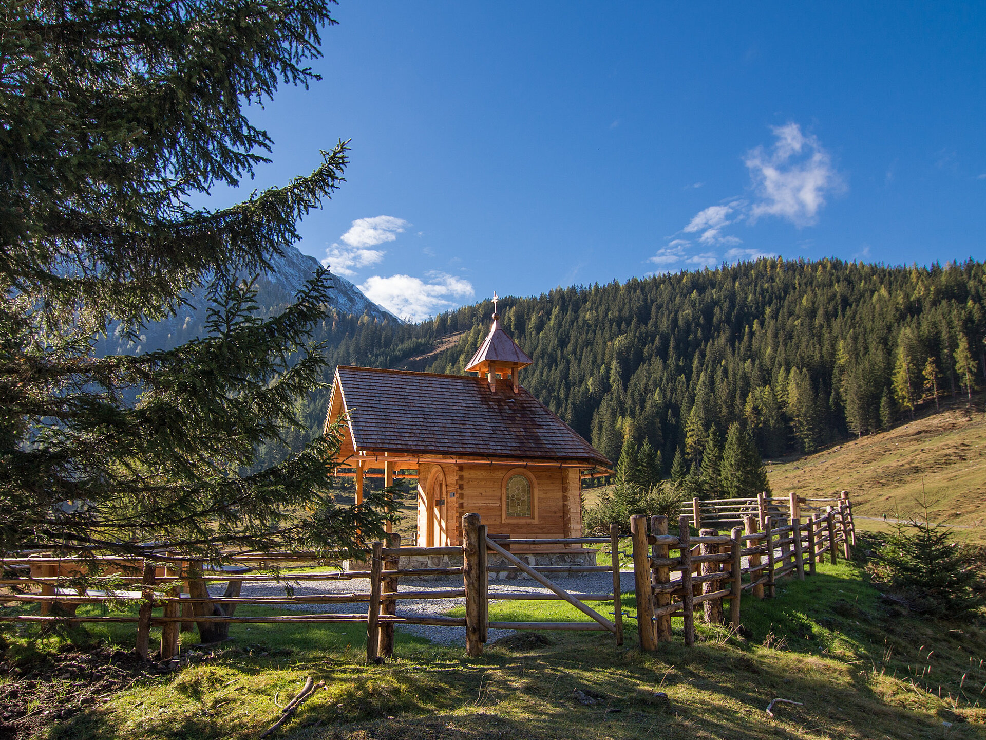 Eine Kapelle in der Nähe der Gnadenalm